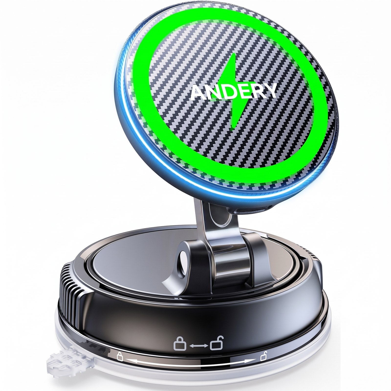 MagSafe-Compatible Magnetic Car Phone Holder with Suction Base